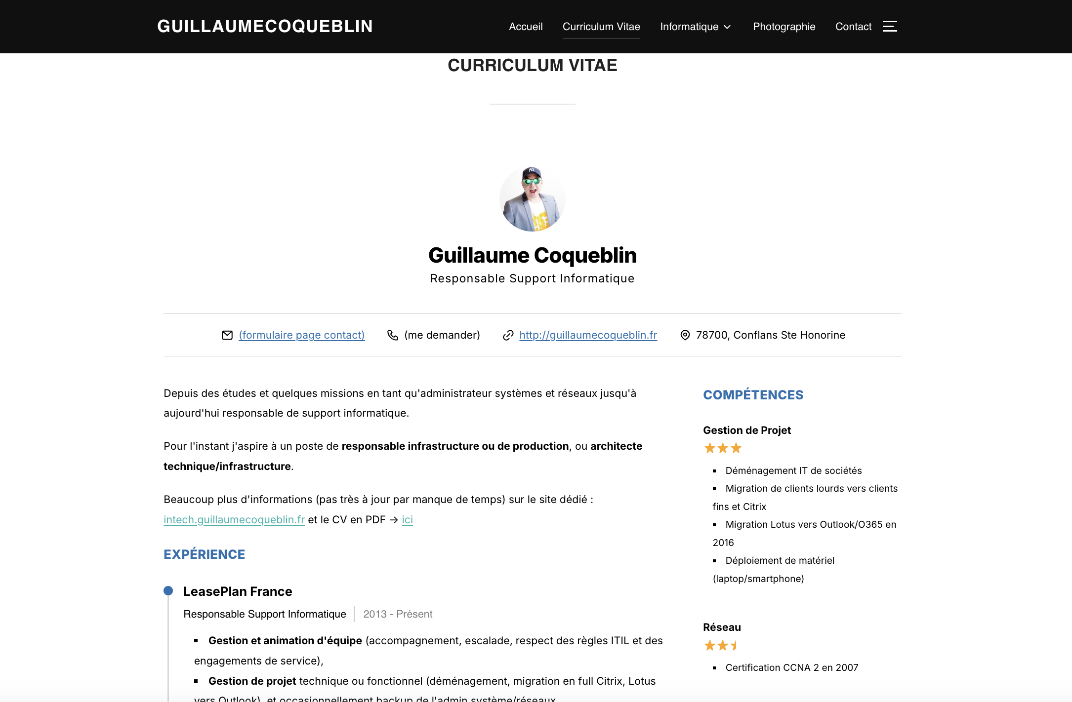 Portfolio CV screenshot
